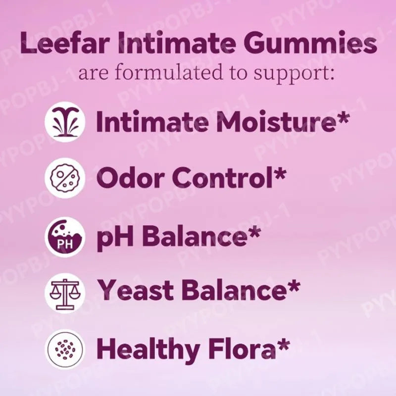 Her Juicy Feminine Probiotics Gummies- All in One Solution with Slippery Elm and Prebiotics & Lactobacillus Probiotic Blend for Women's pH Balance and Dryness