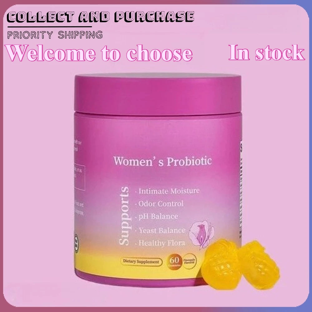 Her Juicy Feminine Probiotics Gummies- All in One Solution with Slippery Elm and Prebiotics & Lactobacillus Probiotic Blend for Women's pH Balance and Dryness